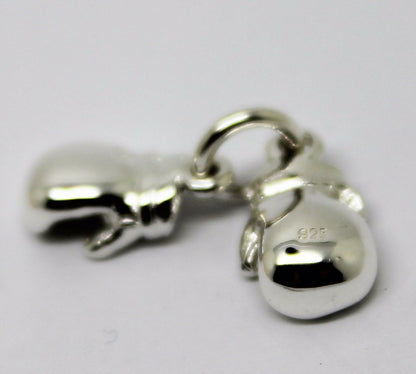 Small 925 Sterling Silver Boxing Gloves One Pair Pendant or Charm 12mm x 6mm