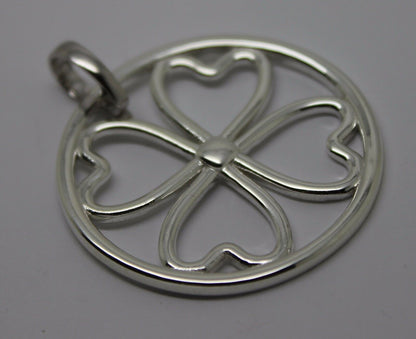 Sterling Silver 925 Four Heart Pendant + Enhancer