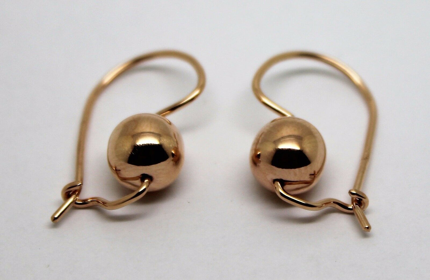 Kaedesigns New Genuine 9ct Yellow, Rose or White Gold 8mm Plain Ball Drop Earrings