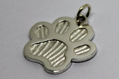 Large Sterling Silver 925 Dog Animal Paw Print Pendant