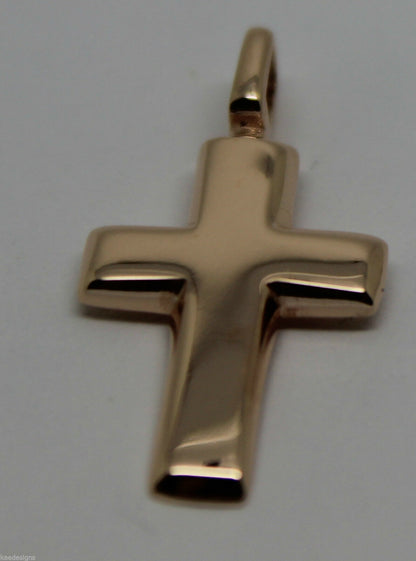 Kaedesigns, Genuine New 9ct 9K 375 Yellow, Rose or White Gold Plain Cross Pendant 285