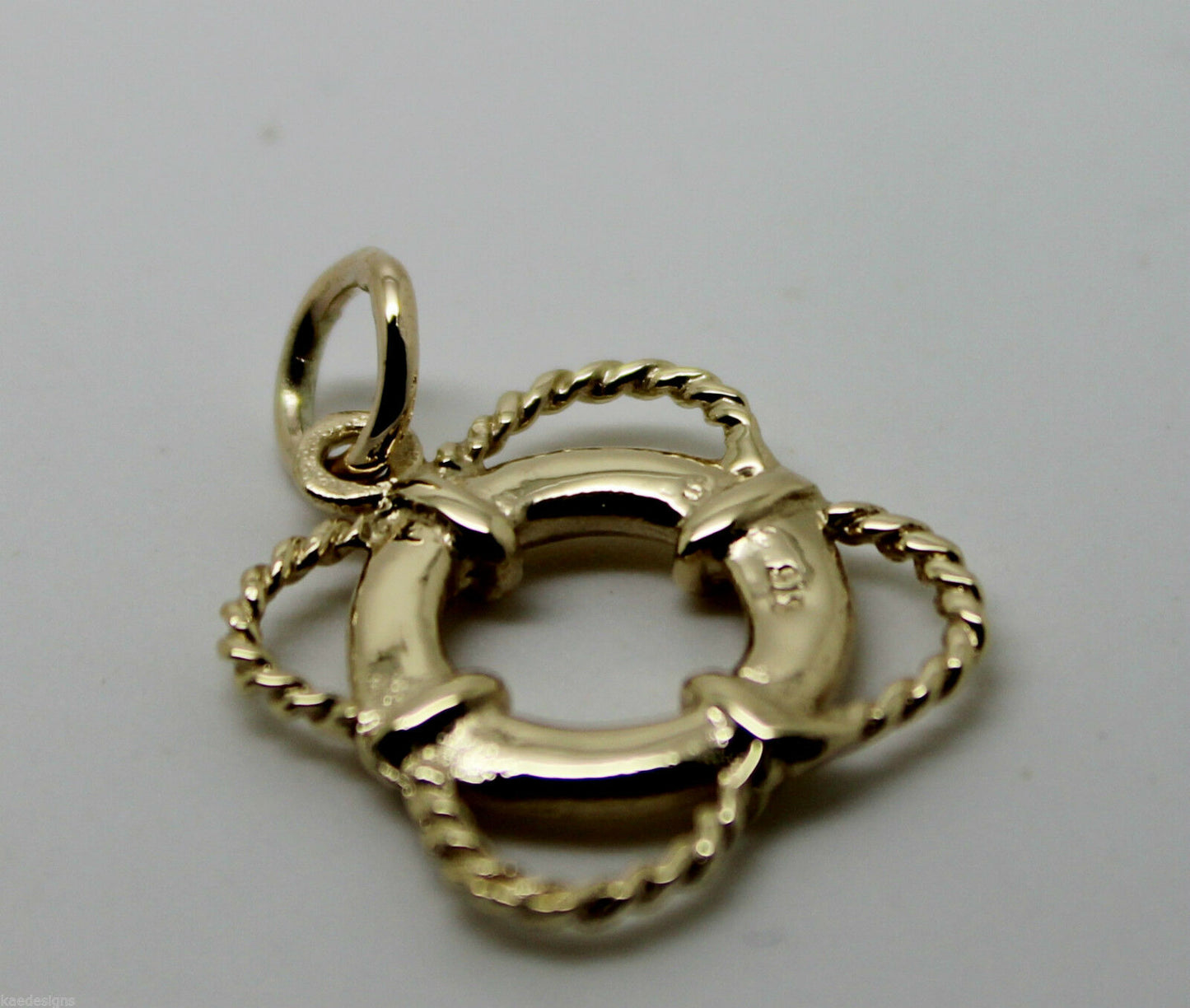 Genuine 9ct Yellow or Rose or White Gold Life Ring Nautical Pendant