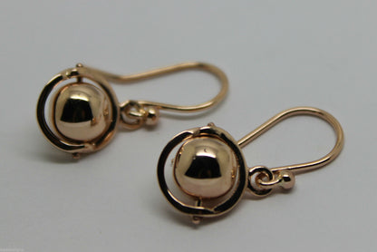 Kaedesigns New Genuine 9ct 9kt Yellow, Rose or White Gold Spinning Ball Drop Earrings