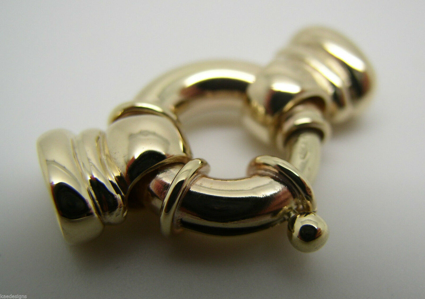 Kaedesigns, New 16mm Genuine 9ct 375 Large Yellow, Rose or White Gold Bolt Ring Clasp With Ends