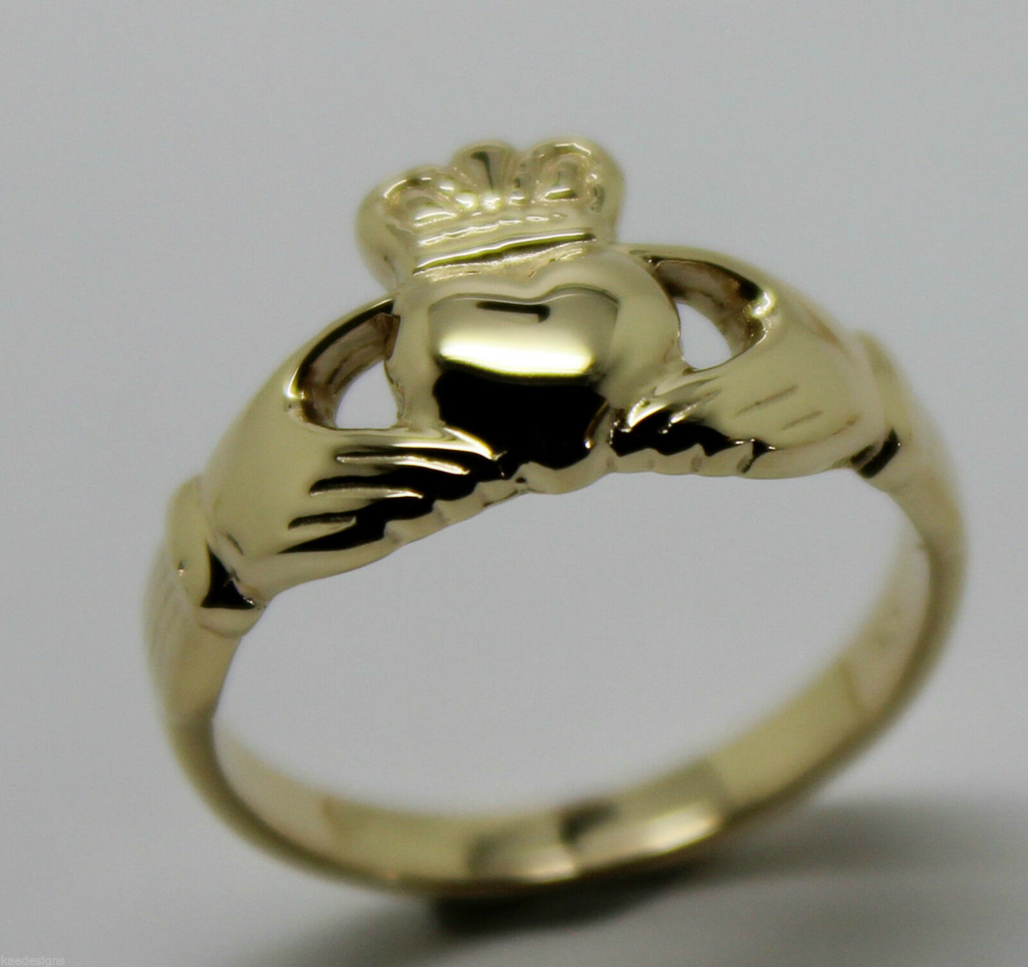 Genuine 9ct 375 Solid Yellow, Rose or White Gold Claddagh Celtic Friendship Ring In Your