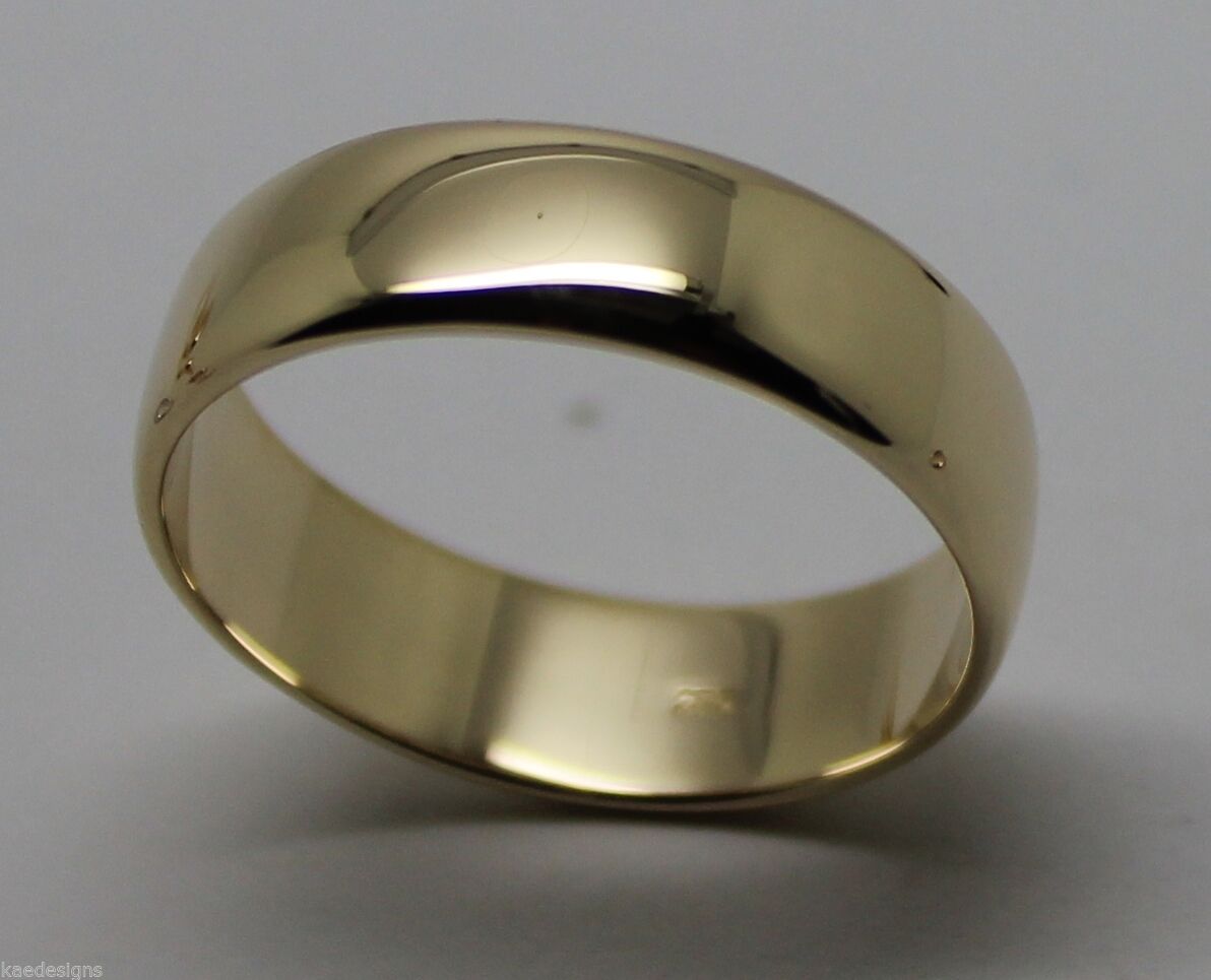 6mm Genuine Solid 9ct 9k Yellow Gold Wedding Band Ring Size N/7 To Z+4/15