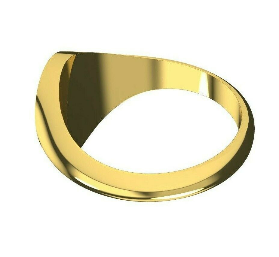 Full Solid Heavy New 9ct 9k Yellow, Rose or White Gold 11mm X 13mm Oval Signet Ring Size W