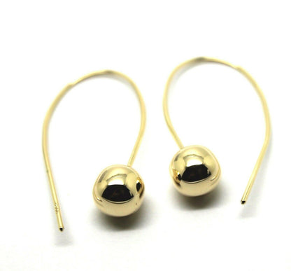 Genuine Large Hooks 9ct Yellow, Rose or White Gold 8mm Euro Ball Drop Earrings