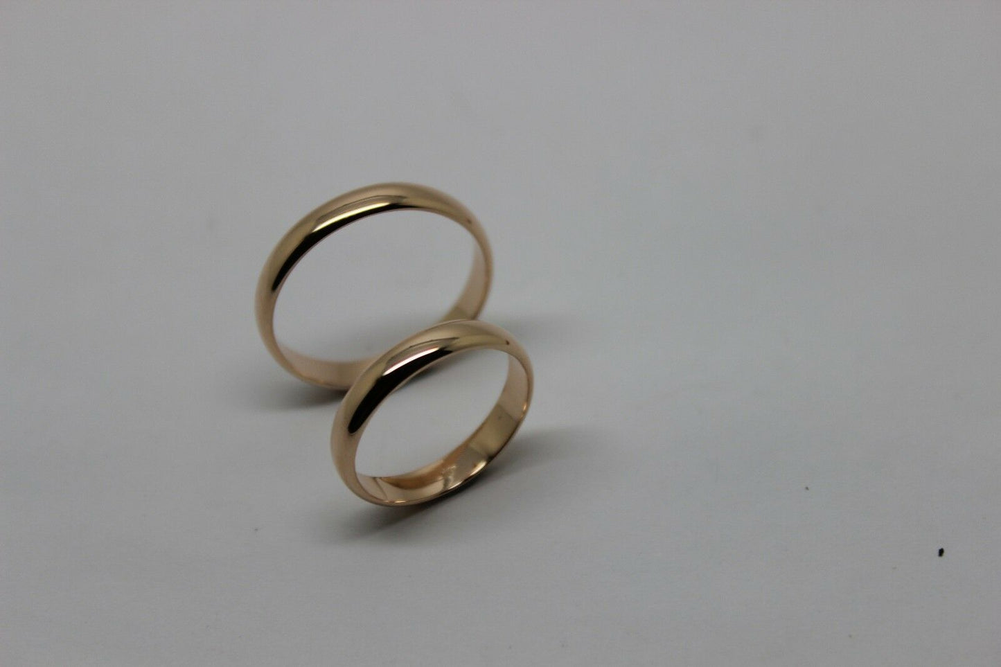 Genuine Custom Made His & Hers Solid 4mm 9ct 9K Rose Gold Wedding Bands Couple Rings