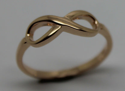 Genuine New 9ct Yellow, Rose or White Gold Solid Infinity Ring Size S / 9 1/8