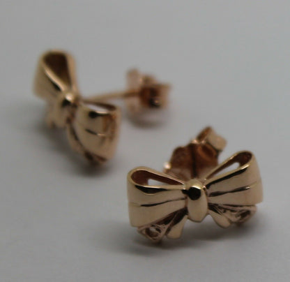 Genuine 9ct Rose Gold Butterfly Stud Earrings Set With Gemstone Of Your Choice