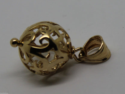 Kaedesigns Genuine 9ct Yellow, Rose or White Gold 14mm Filigree Ball Pendant