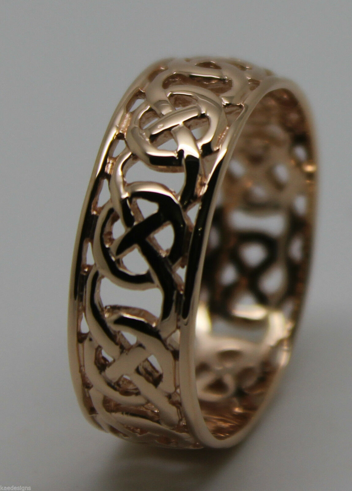 Genuine 9ct 9k Solid Yellow, Rose Or White Gold Large Celtic Ring In Your Size 223