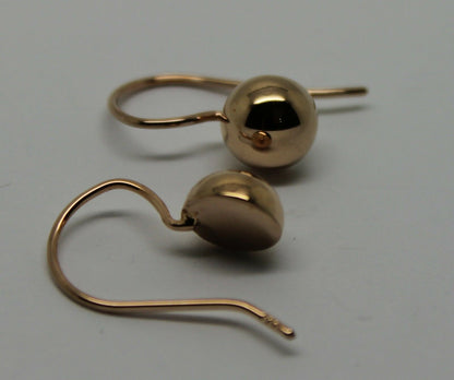 Kaedesigns New 9ct 9k Solid Yellow, Rose or White Gold 8mm Half Plain Ball Earrings