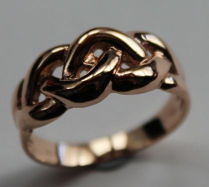 Genuine Solid 9ct White Or Rose Or Yellow Gold Celtic Knot Ring Choose Size