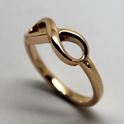 Kaedesigns, Genuine Solid Delicate Genuine 9ct Yellow, Rose & White Gold Infinity Ring Size K