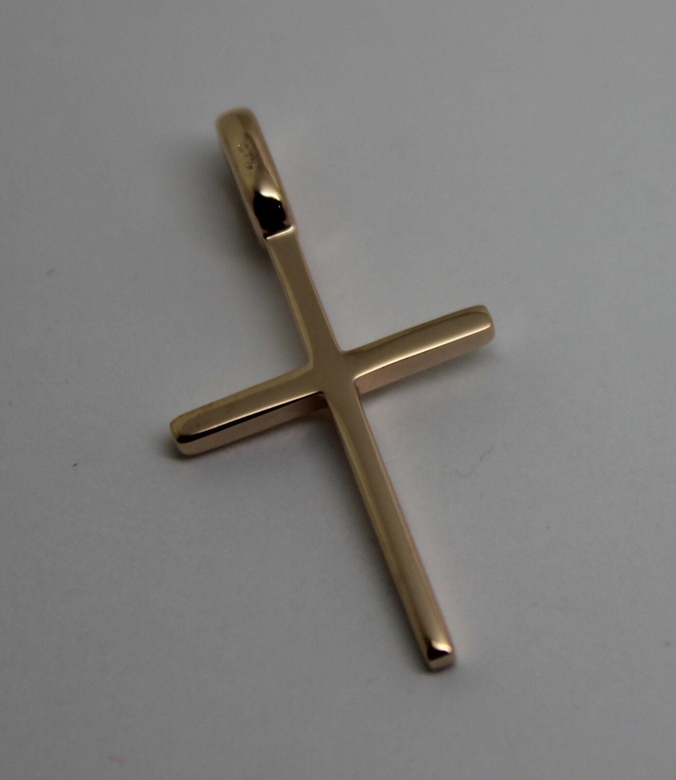 Genuine Solid New 9ct 9K Yellow, Rose or White Gold Thin Plain Cross Pendant