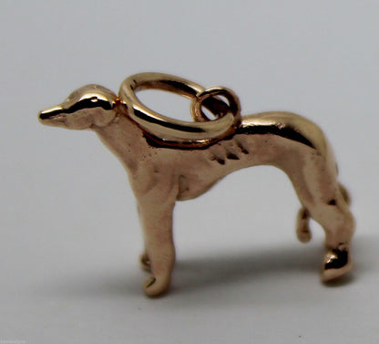 Kaedesigns, 3D 9ct Yellow Or Rose Or White Gold Greyhound Dog Charm Or Pendant