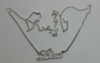 Genuine Sterling Silver 925 Curb Link Chain Lisa Name Plate