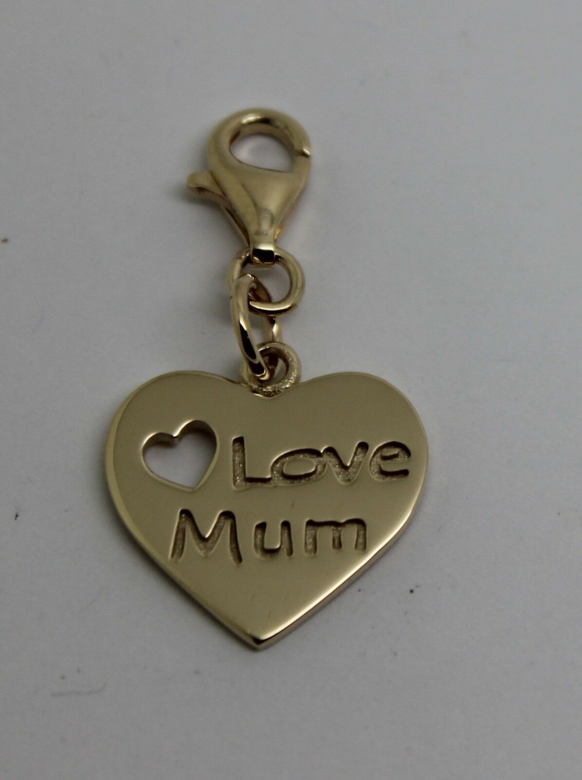 Kaedesigns, Genuine 9K 9ct Yellow, Rose & White Gold I Love Mum Shield Pendant & Parrot Clasp