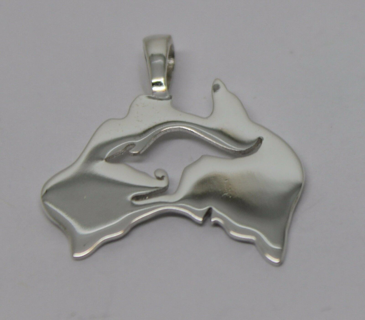 Kaedesigns Genuine Heavy Sterling Silver Australia & Kangaroo Pendant 422