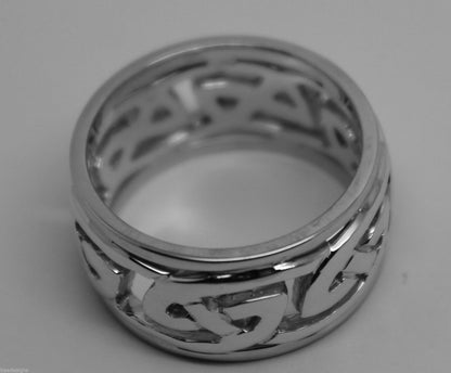 Kaedesigns New Genuine Heavy Solid New 9ct White Gold 12mm Large Celtic Ring