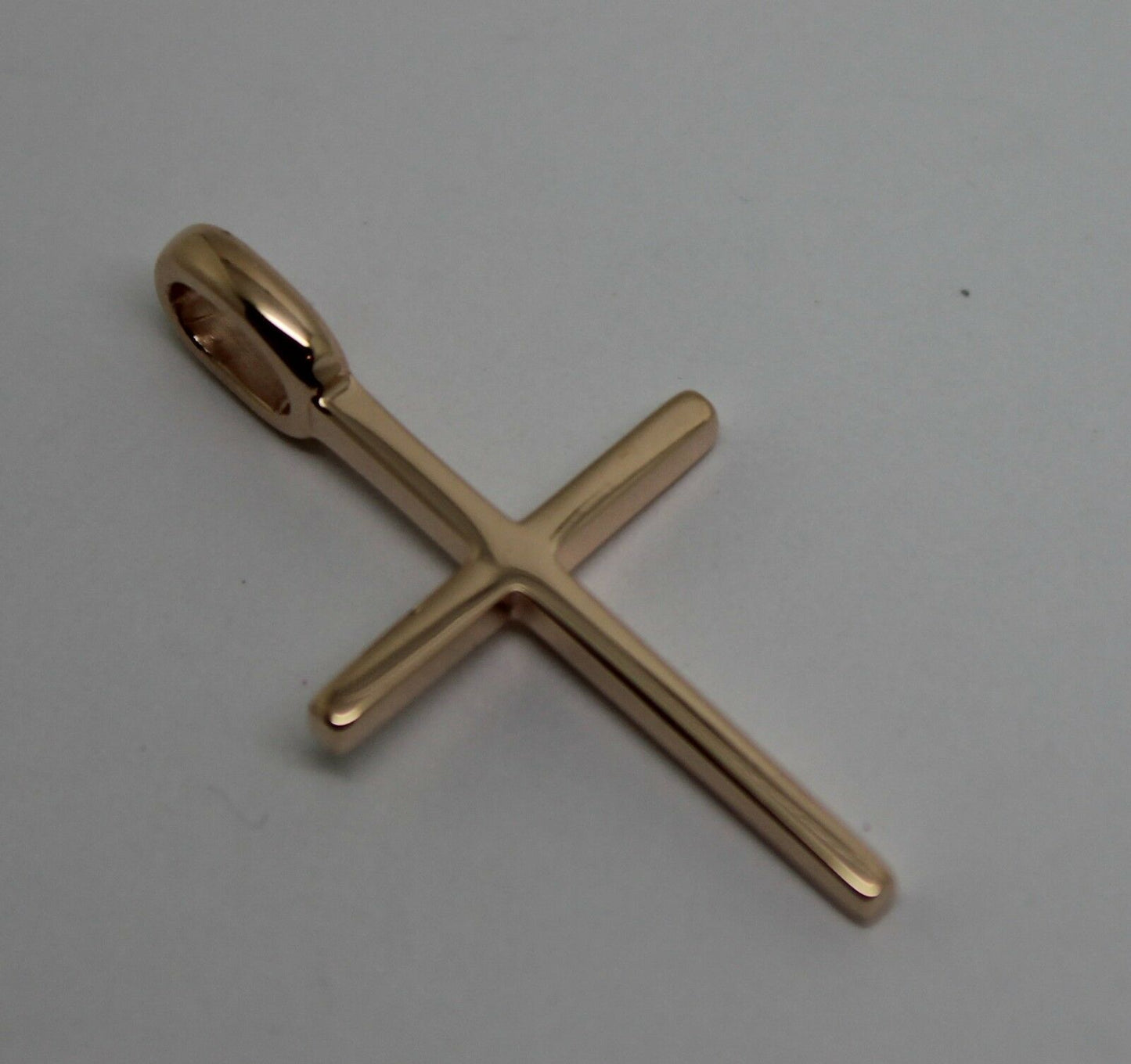 Genuine Solid New 9ct 9K Yellow, Rose or White Gold Thin Plain Cross Pendant