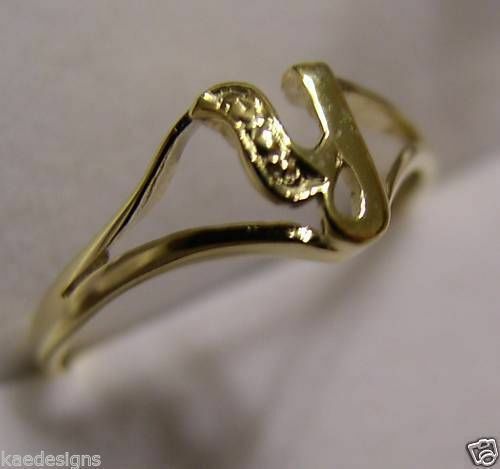 Genuine Delicate 9ct 375 Yellow, Rose or White Gold Initial Ring Y