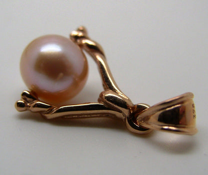 Kaedesigns New 9kt 9ct Yellow, Rose or White Gold 7mm Pink White Pearl Ball Pendant