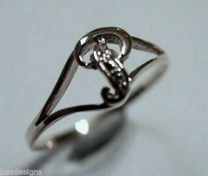 Genuine Delicate 9ct 375 Yellow, Rose or White Gold Initial Ring P