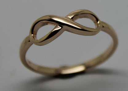 Genuine New 9ct Yellow, Rose or White Gold Solid Infinity Ring Size S / 9 1/8