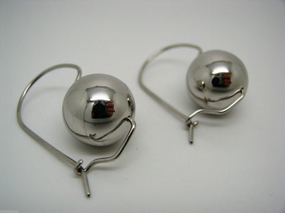 Genuine Extra Large Sterling Silver 925 14mm Ball Drop Earrings