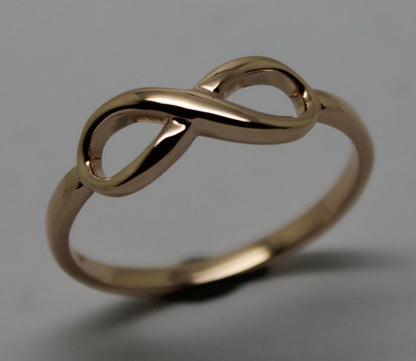 Kaedesigns, Genuine Solid Delicate Genuine 9ct Yellow, Rose & White Gold Infinity Ring Size K