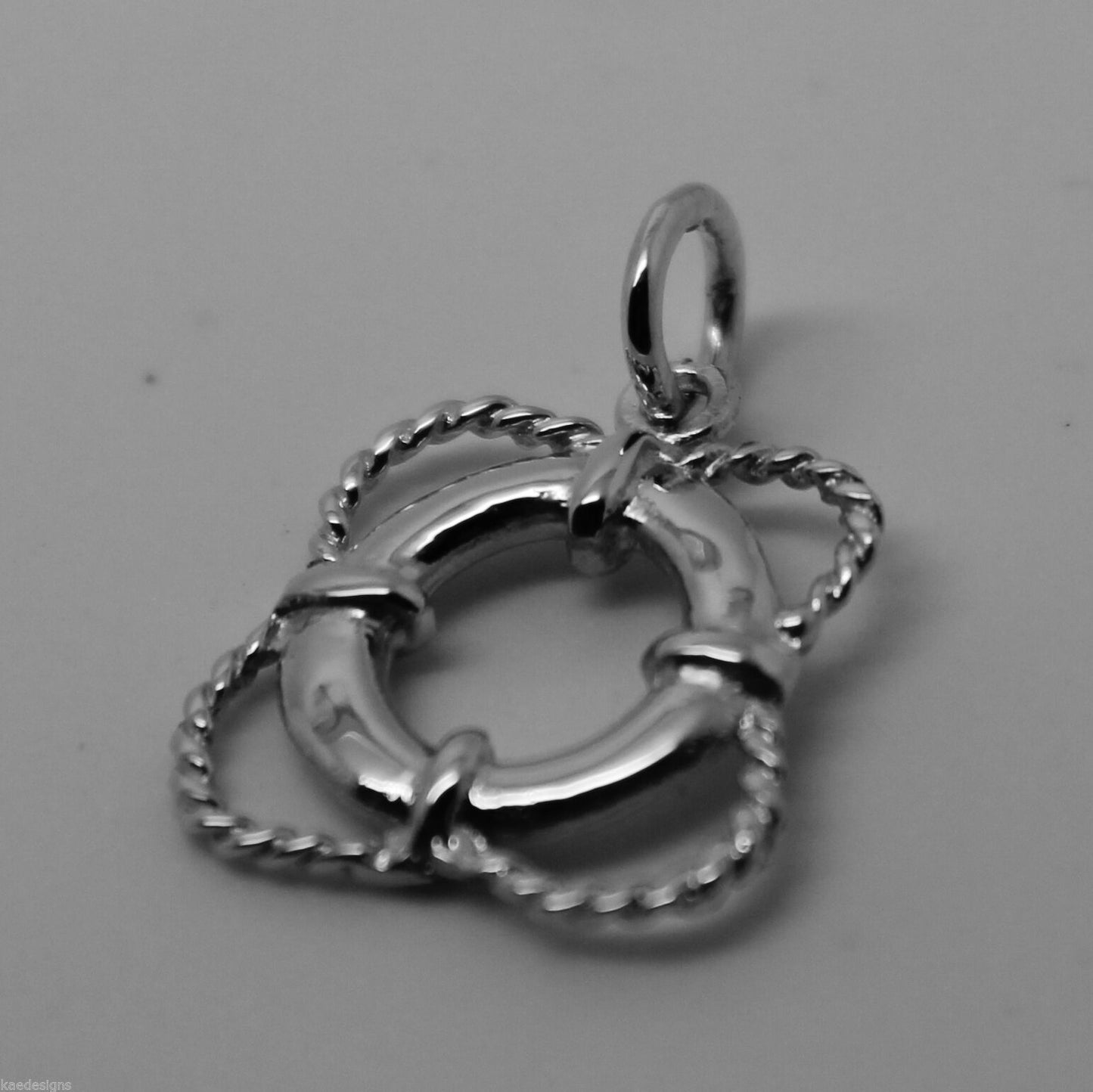 Genuine Sterling Silver 925 Life Ring Nautical Pendant