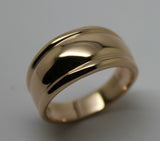 Genuine 9ct 9kt 375 Full Solid Yellow, Rose or White Gold Thick Dome Ring 10mm Wide Size T