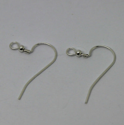 Genuine 925 Sterling Silver Bead & Coil Hooks For Earrings