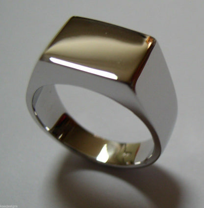 Kaedesigns Genuine Heavy Solid Sterling Silver 925 Rectangular Men Signet Ring In your ring size