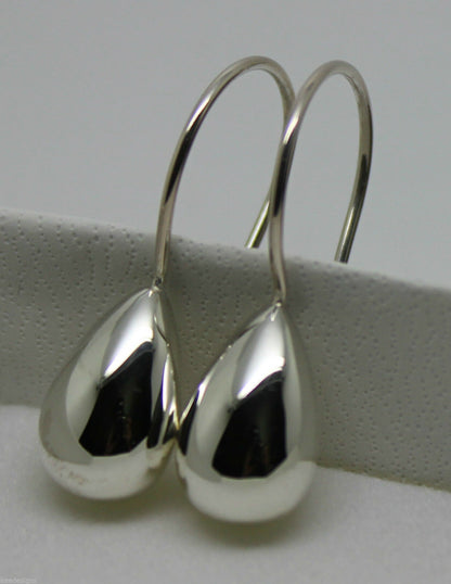 Genuine 925 Sterling Silver Teardrop Tear Drop Hook Earrings