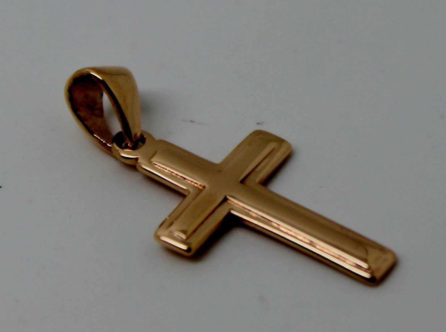 Genuine Small New 9ct 9K Yellow, Rose or White Gold Plain Cross Pendant