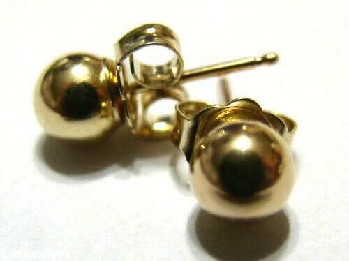 New Kaedesigns Genuine 14ct Solid Yellow Gold 6mm Stud Ball Earrings