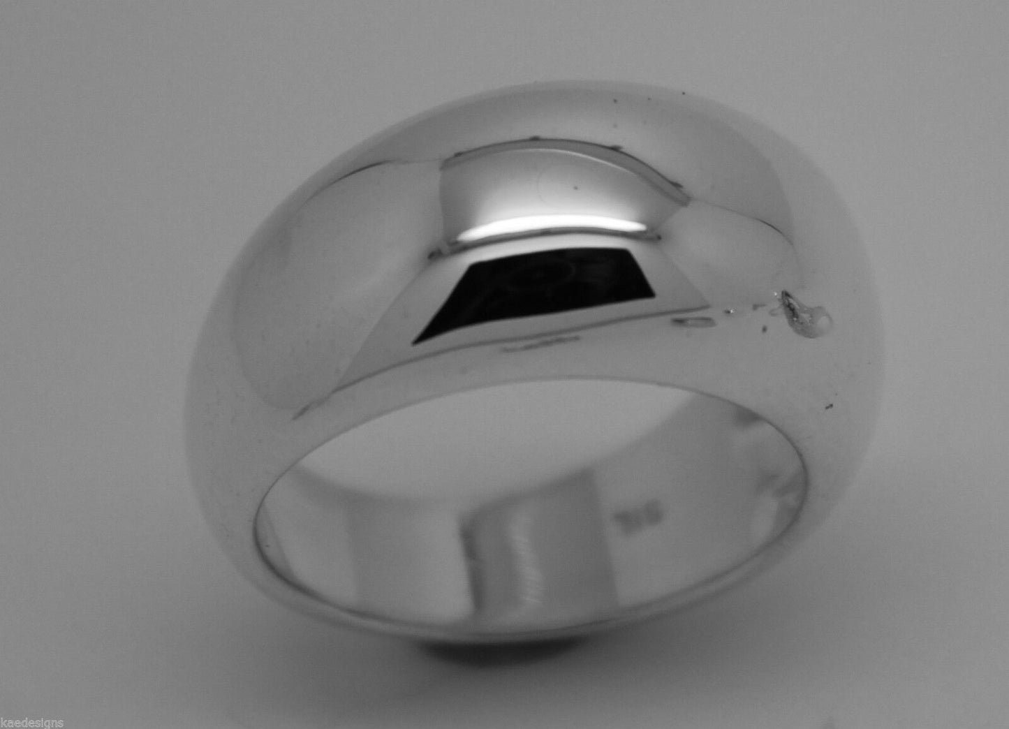 Size M New Genuine Sterling Silver 10mm Dome Ring