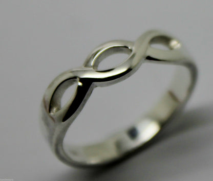 Genuine 9ct Yellow or Rose or White Gold or Sterling Silver Infinity Love Ring