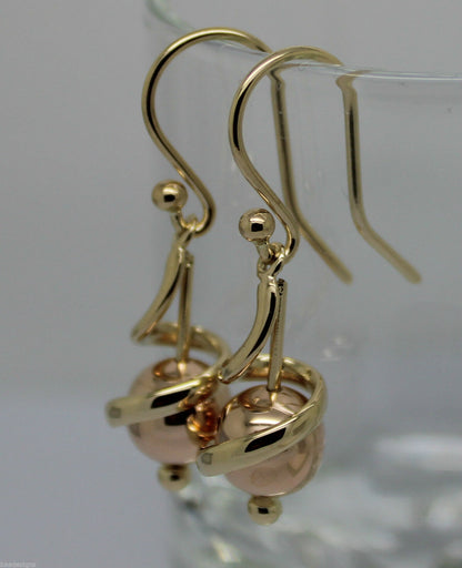 Kaedesigns New Genuine 9ct 9k Yellow & Rose Gold 8mm Swirl Ball Earrings