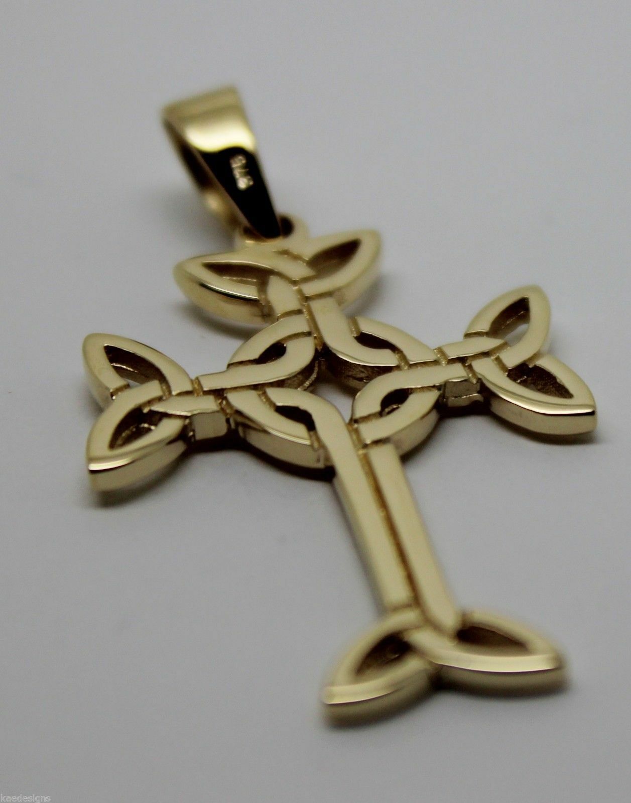 Genuine New Small 9ct Yellow Or Rose Or White Gold Celtic Cross Pendant