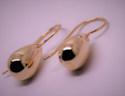 Kaedesigns New 9ct Solid Yellow, Rose or White Gold Tear Drop Teardrop Hook Earrings