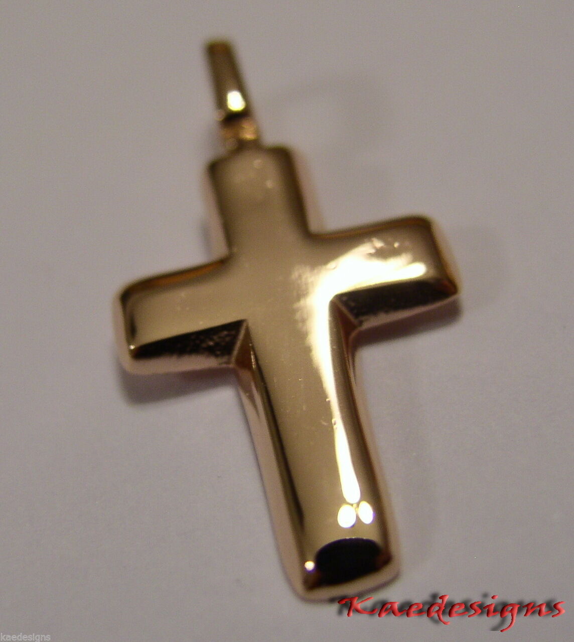 Kaedesigns, Genuine New 9ct 9K 375 Yellow, Rose or White Gold Plain Cross Pendant 285