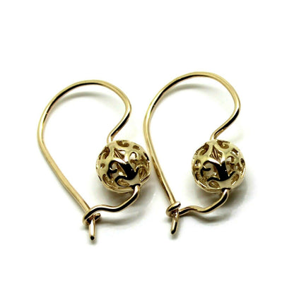 Genuine New 9k 9ct Yellow, Rose and White Gold 8mm Ball Filigree Earrings