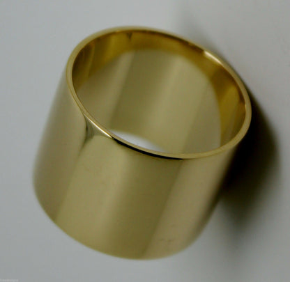 Size R Genuine Solid 9ct Yellow, Rose or White Gold / 375 Full 16mm Extra Wide Band Ring