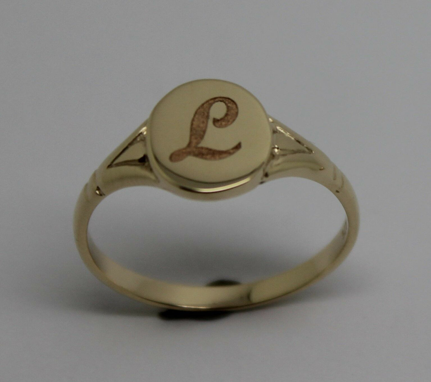 Size K 1/2 Genuine Solid New 9ct Yellow, Rose or White Gold Oval Signet Ring Engraved With One Initial