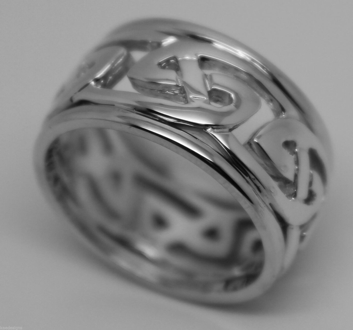 Kaedesigns New Genuine Heavy Solid New 9ct White Gold 12mm Large Celtic Ring